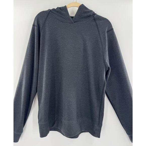 Lululemon Men's Gray Hoodie Reversible Active Pullover Shirt Large Black Teal - Picture 1 of 7